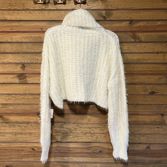 Free People Wool Blend Cropped Sweater Size XL Pullover Boho Soft Feminine - Picture 7 of 15